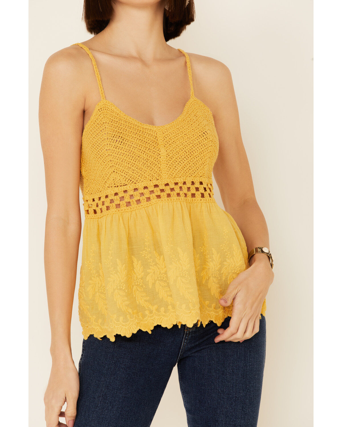 Image #3 - Very J Women's Crochet Embroidered Cami Tank Top, , hi-res