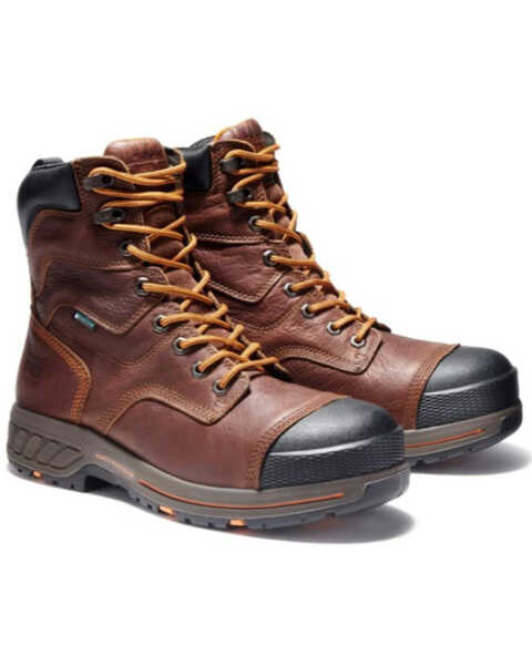 Timberland PRO Men's Helix Waterproof Work Boots - Steel Toe, Brown, hi-res