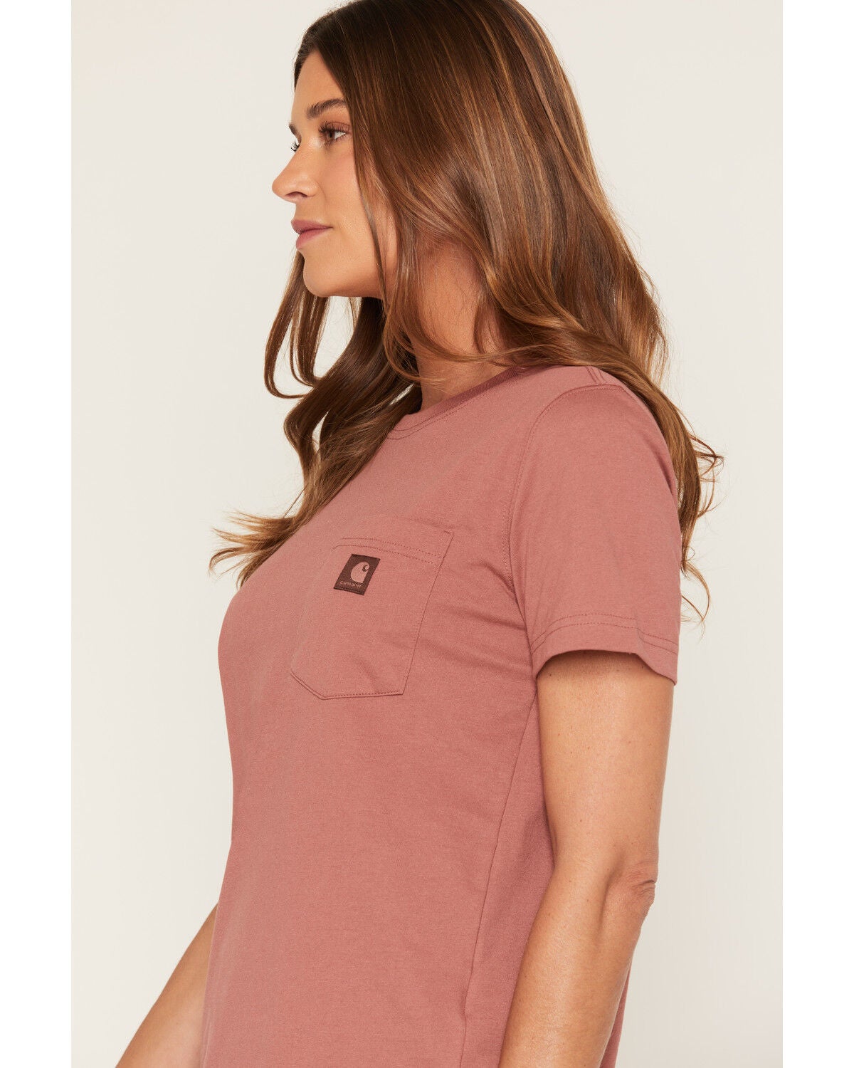 Image #2 - Carhartt Women's Irvine Relaxed Short Sleeve Work Shirt, Rose, hi-res