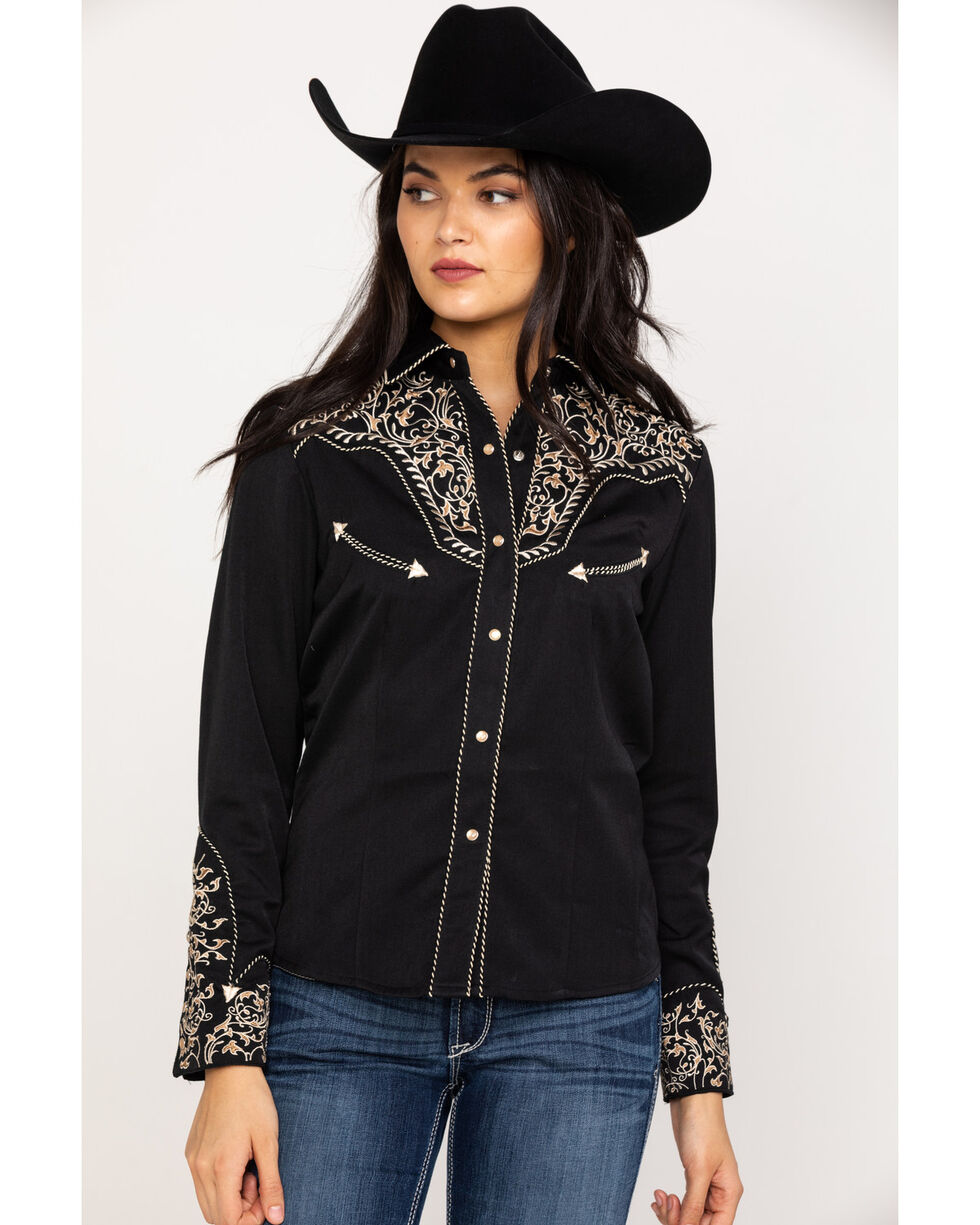 Womens Scully Vine Embroidery Western Shirt