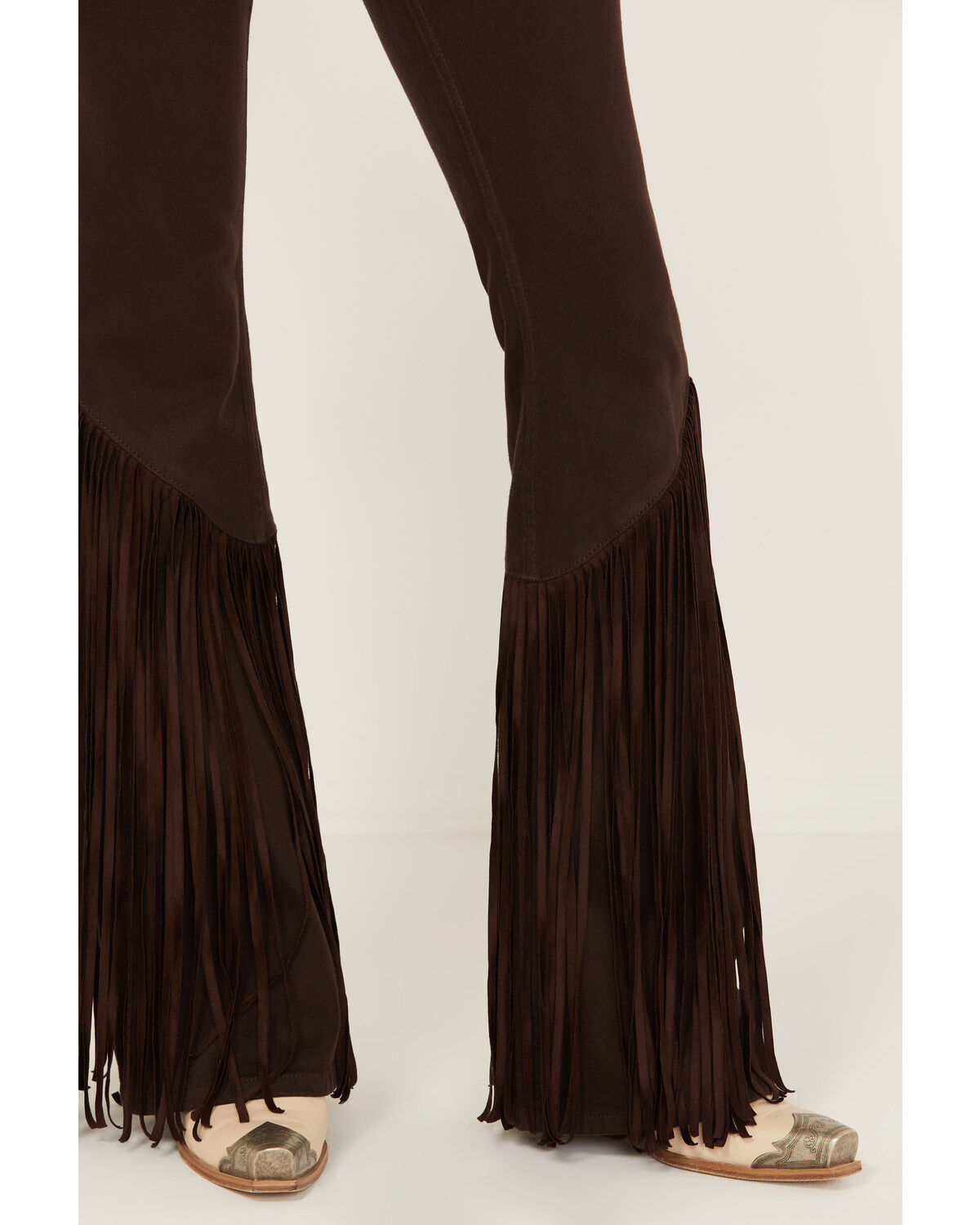 Image #2 - Idyllwind Women's Coffee Bean Mid Rise Rebel Fringe Bootcut Jeans, Dark Brown, hi-res
