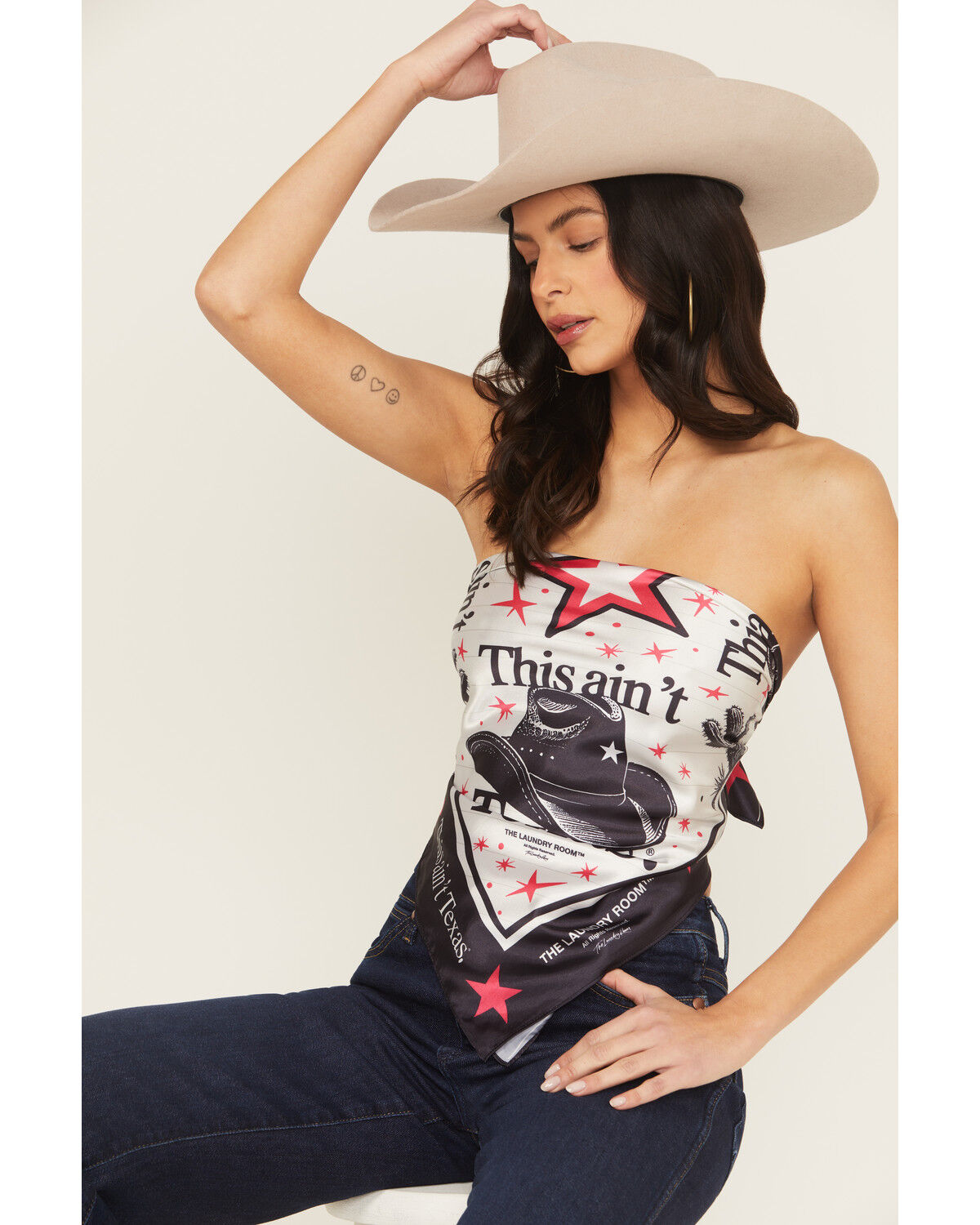 Image #1 - The Laundry Room Women's This Ain't Texas Bandana Top, White, hi-res