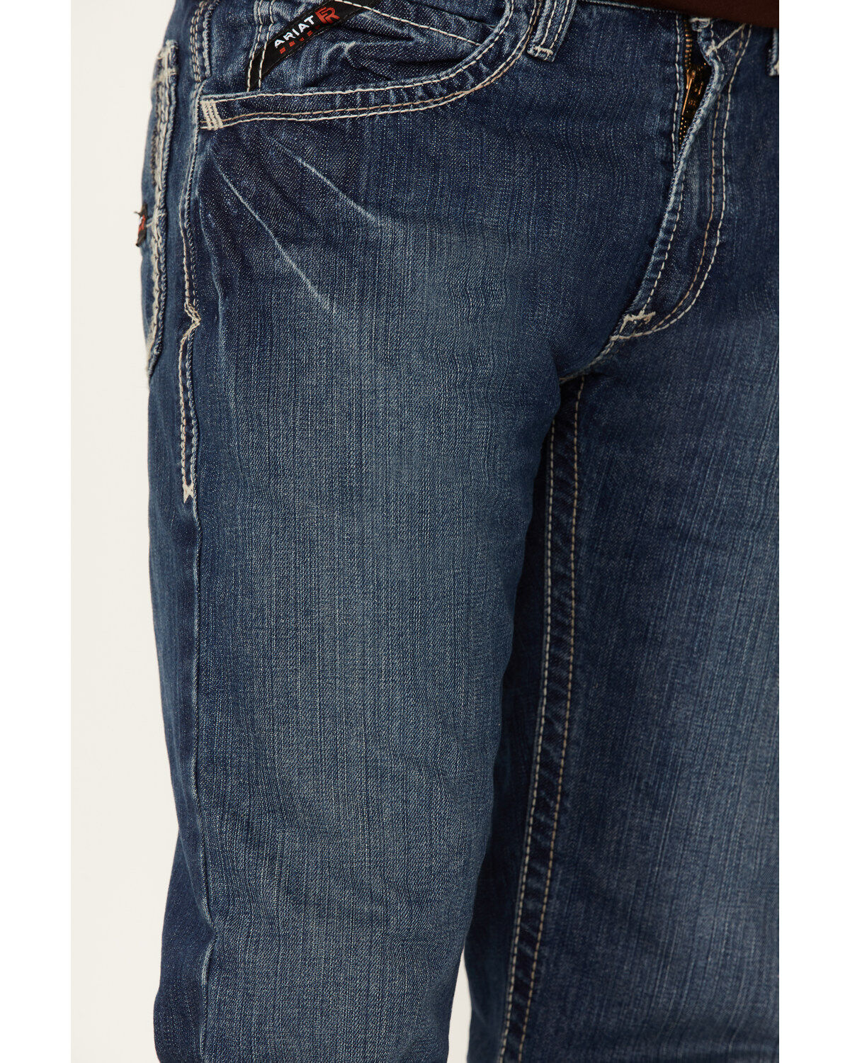 Image #2 - Ariat Men's FR M4 Low Rise Bootcut Work Jeans, Denim, hi-res