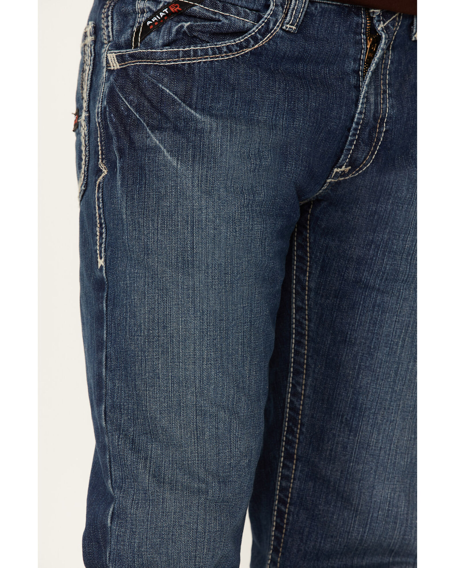 Image #2 - Ariat Men's FR M4 Low Rise Bootcut Work Jeans, Denim, hi-res