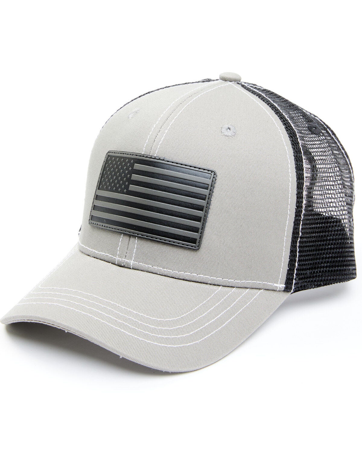 Cody James Men's American Flag Patch Ball Cap, Grey, hi-res