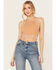 Image #2 - Fornia Women's Halter Lace Trim Bralette, Pink, hi-res