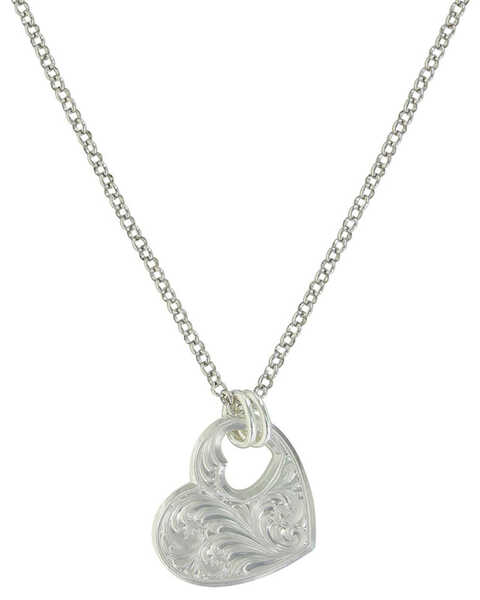 Image #1 - Montana Silversmiths Women's You Have My Heart Necklace, Silver, hi-res