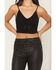 Image #3 - Fornia Women's Boot Stitch Sleeveless Cropped Tank Top, Black, hi-res