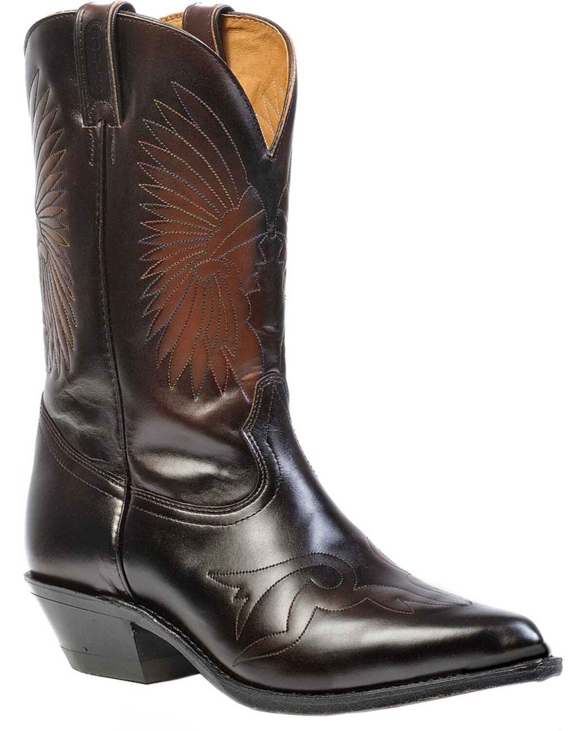 Image #1 - Boulet Hand-Washed Cowhide Challenger Cowboy Boots - Pointed Toe, Russet, hi-res