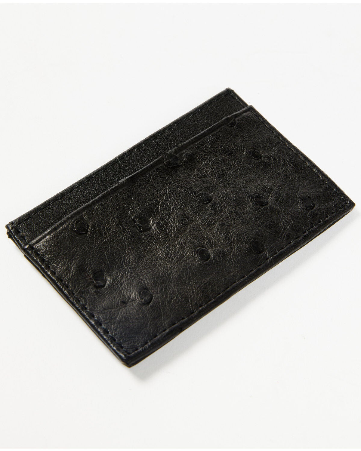 Cody James Men's Exotic Ostrich Leather Credit Card Wallet, Black, hi-res
