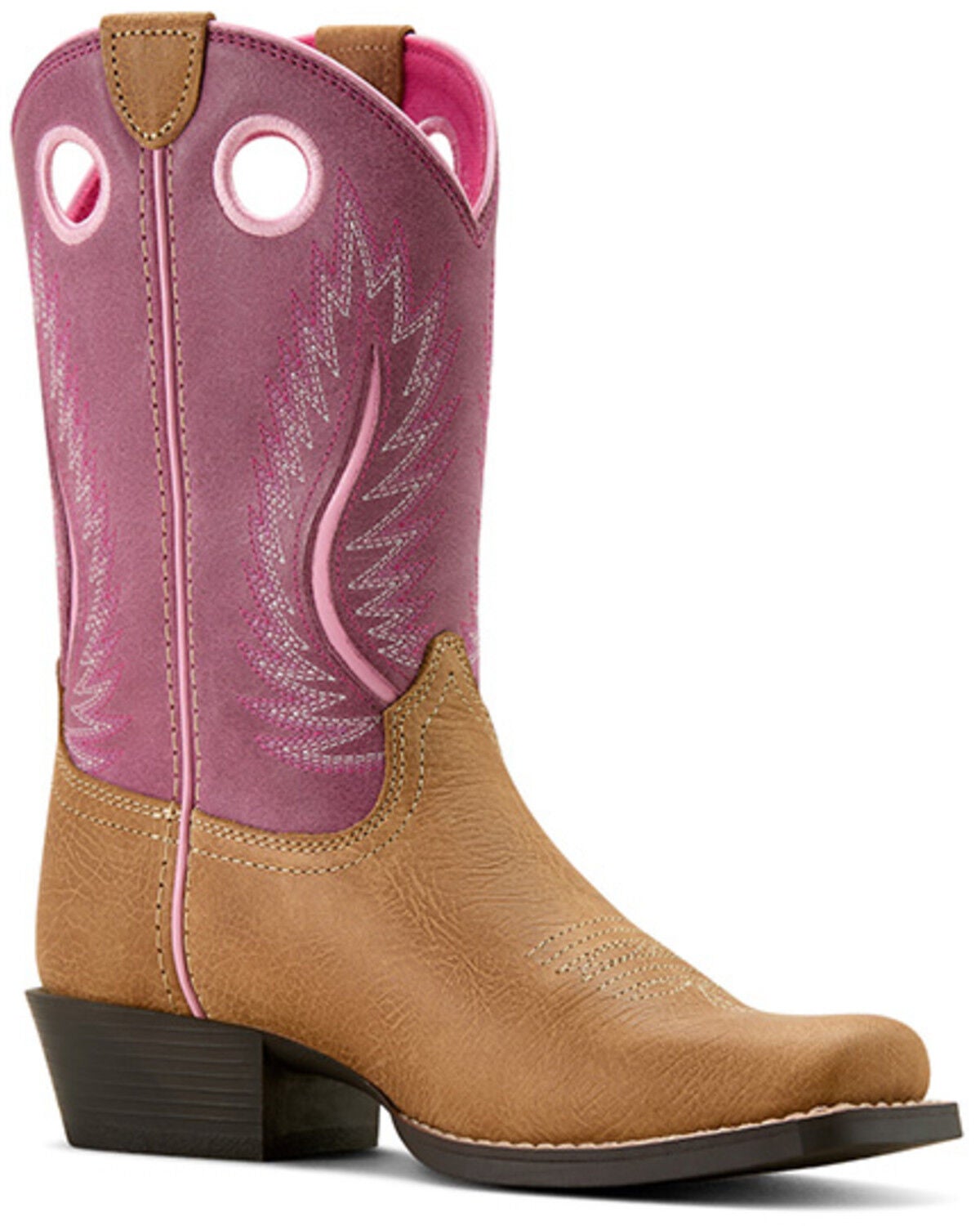 Ariat Girls' Futurity Western Boots - Broad Square Toe, Pink, hi-res