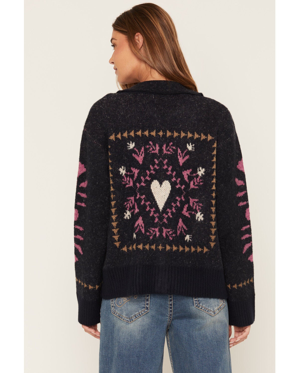 Image #4 - By Together Women's Zip Sweater, Navy, hi-res