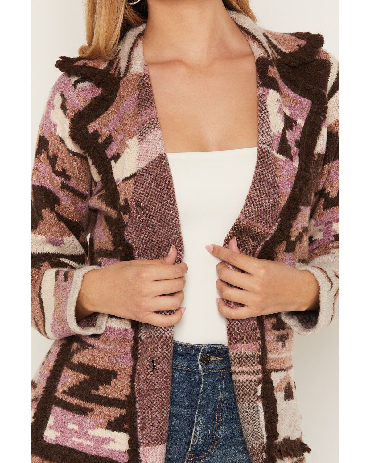 Image #3 - Shyanne Women's Typer Southwestern Button-Down Cardigan, Brown, hi-res
