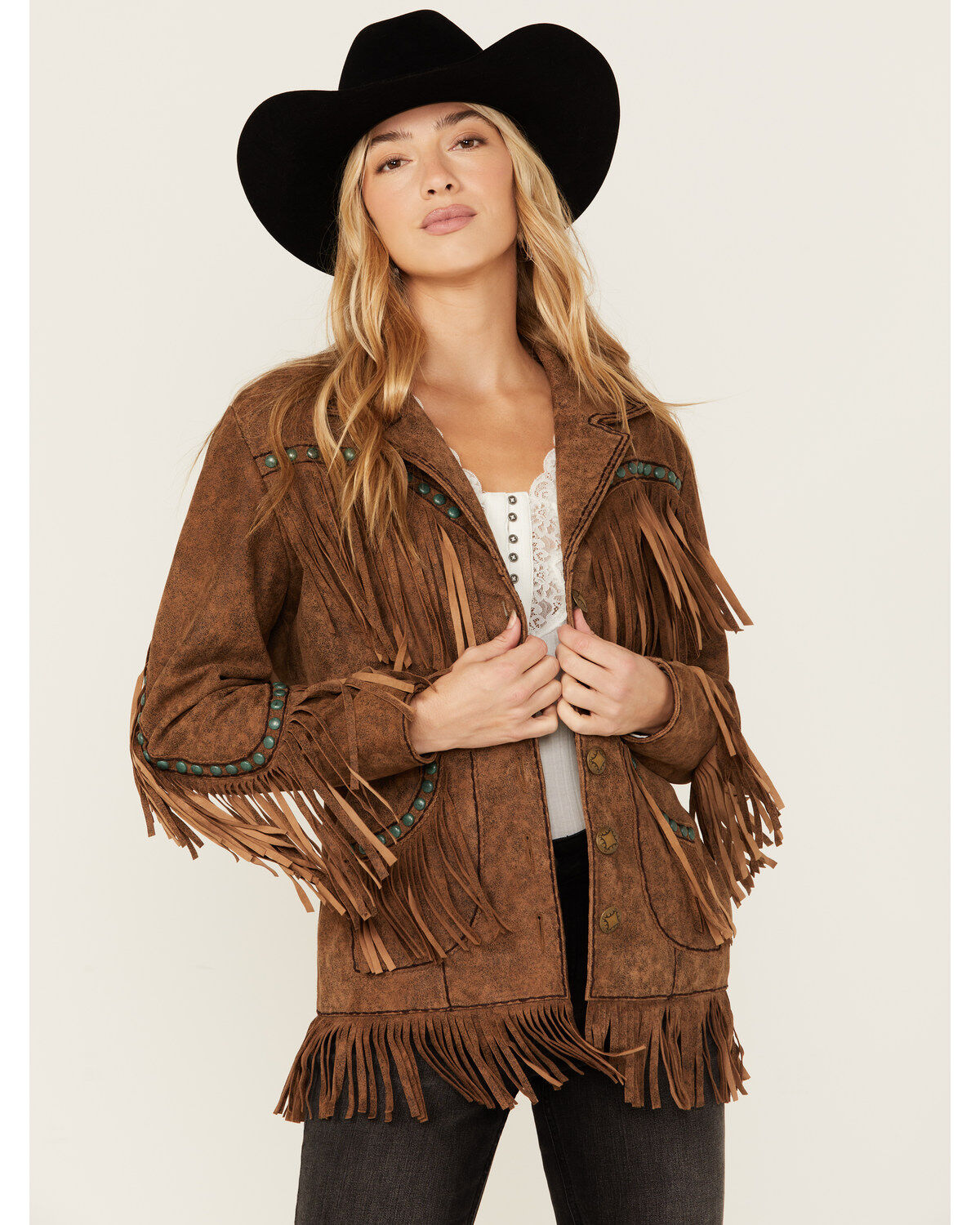 Image #1 - Double D Ranch Women's Boring The Devil Fringe Jacket, , hi-res