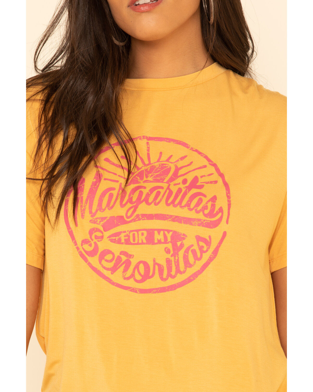 Image #4 - Rock & Roll Denim Women's Margaritas For My Senoritas Graphic Tee, Dark Yellow, hi-res