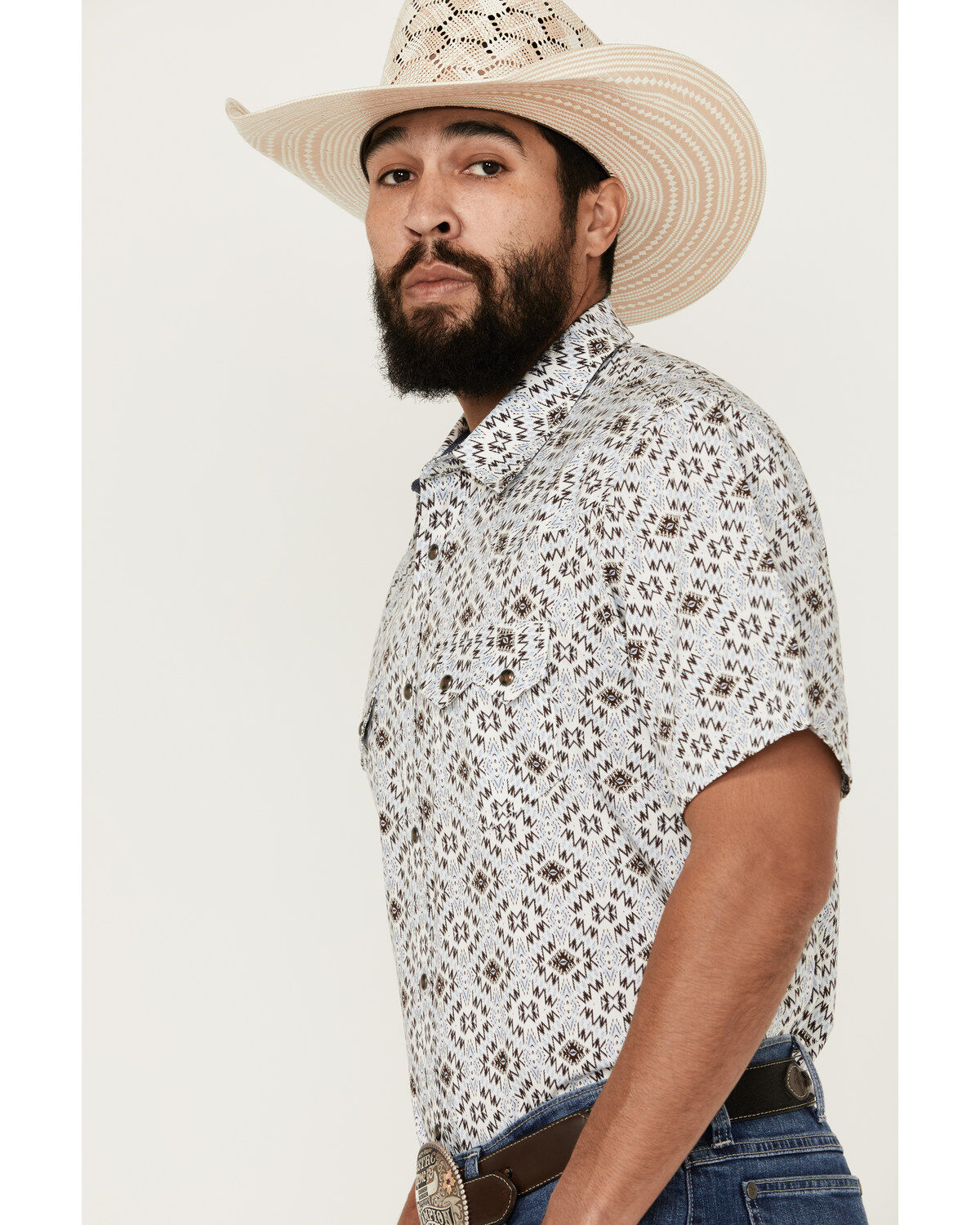 Image #2 - Cody James Men's High Plains Southwestern Print Short Sleeve Snap Western Shirt, , hi-res