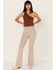 Image #1 - Shyanne Women's Faux Suede Flare Pants, Taupe, hi-res