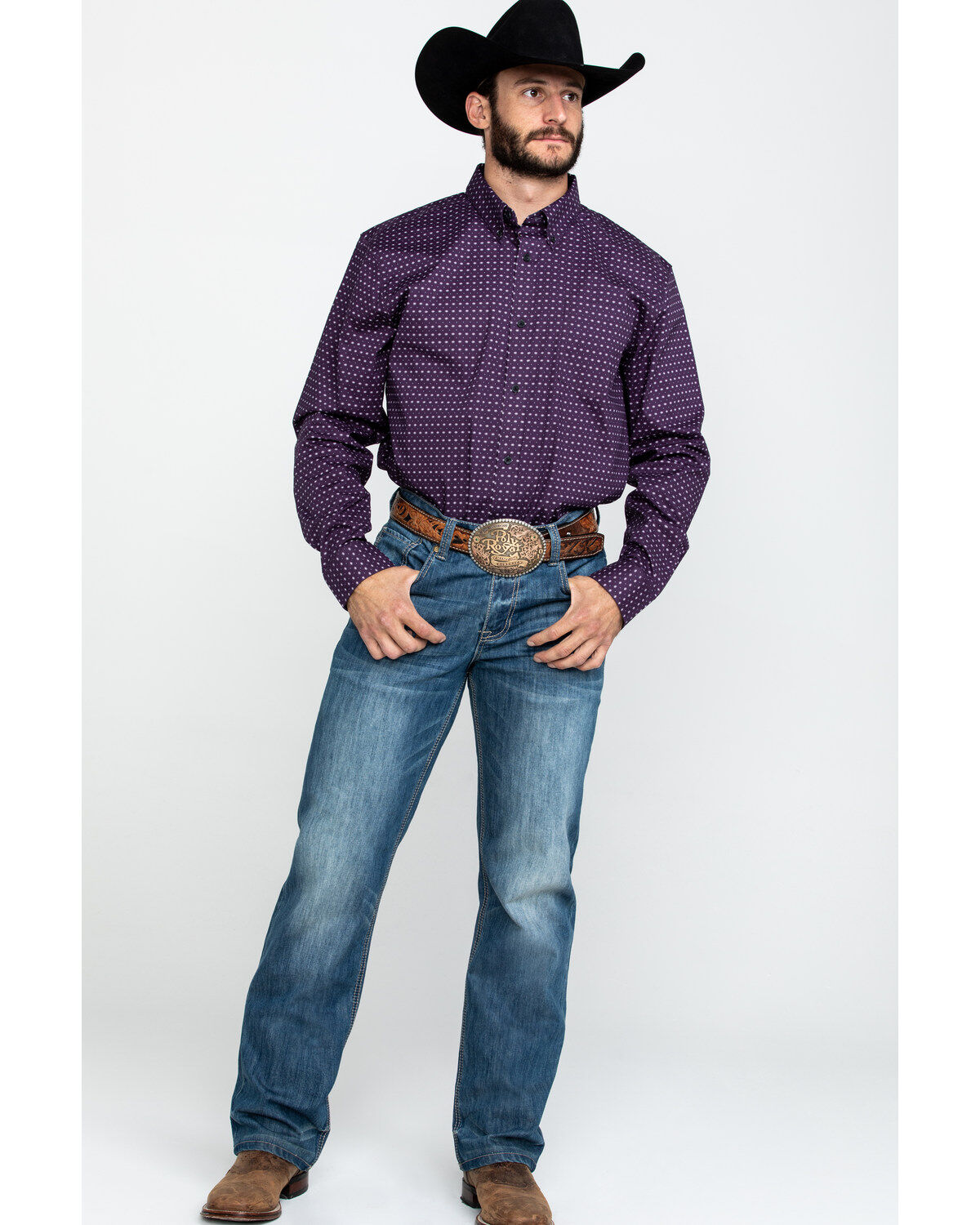 Image #6 - Cody James Core Men's Diamond Falls Geo Print Long Sleeve Western Shirt, , hi-res