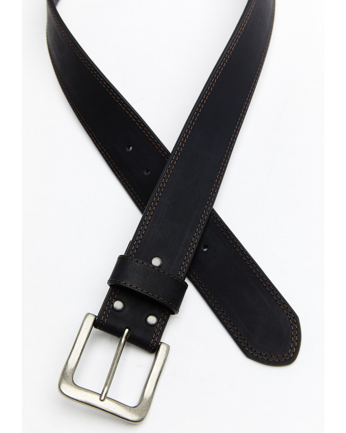 Image #2 - Hawx® Men's Contrast Stitch Belt, Black, hi-res