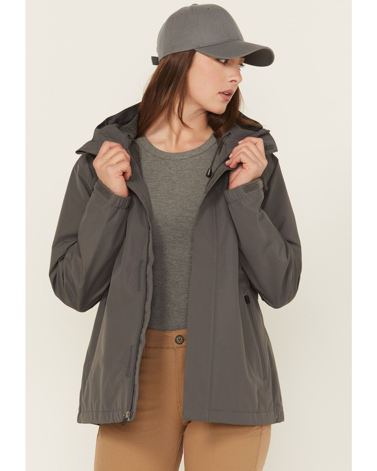 Image #1 - Ariat Women's Rebar Stormshell Waterproof Jacket, Grey, hi-res