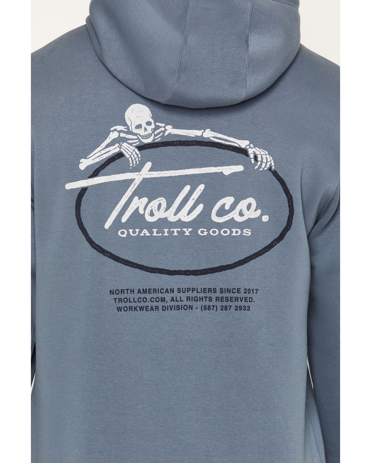 Image #4 - Troll Co Men's Skeleton Hooded Sweatshirt, Blue, hi-res
