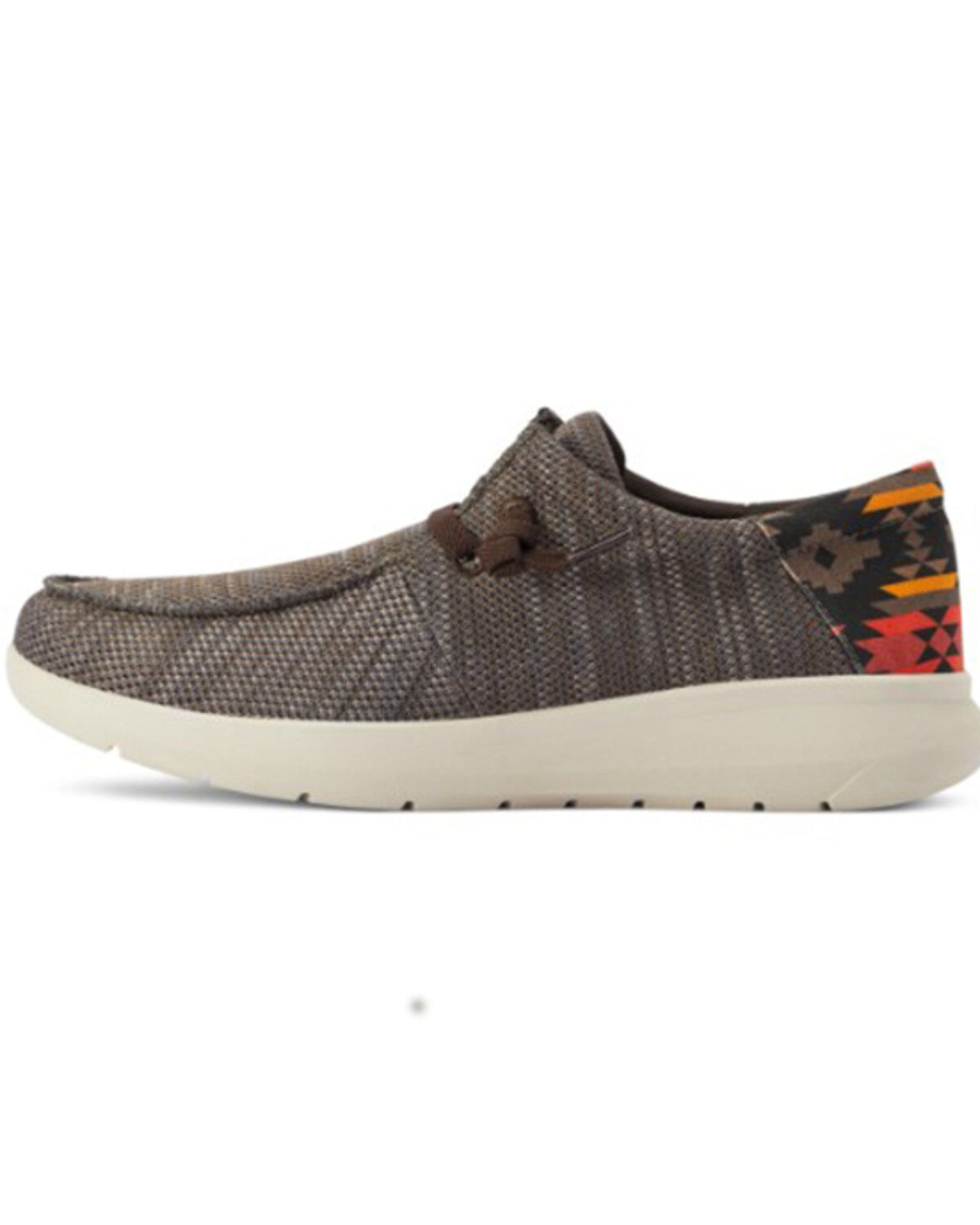 Image #2 - Ariat Men's Heathered Southwestern Print Casual Hilo - Moc Toe, Brown, hi-res