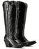 Image #2 - Ariat Women's Casanova Crocodile Print Western Boots - Snip Toe, Black, hi-res
