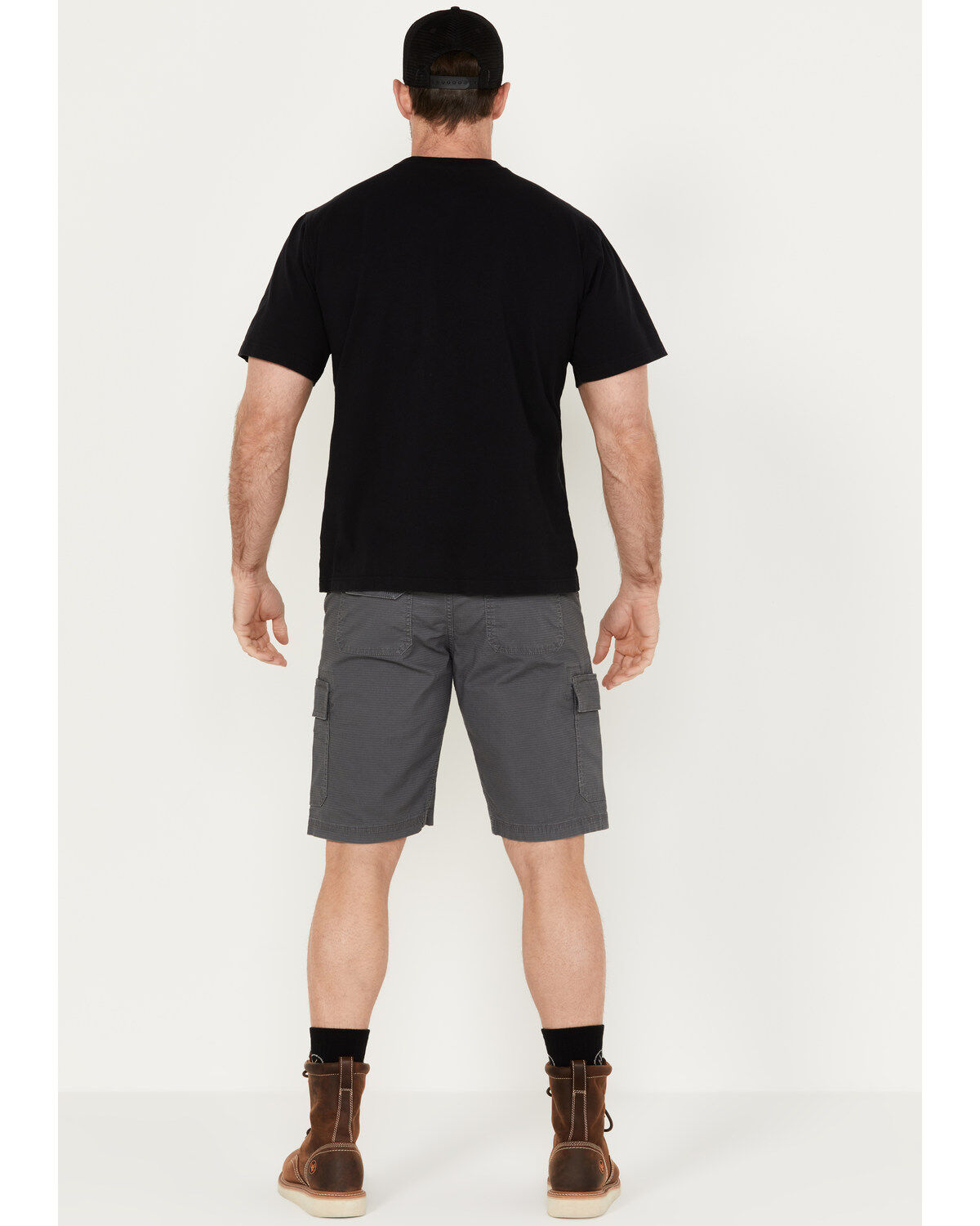 Image #3 - Hawx Men's Stretch Cargo Work Shorts, Steel, hi-res
