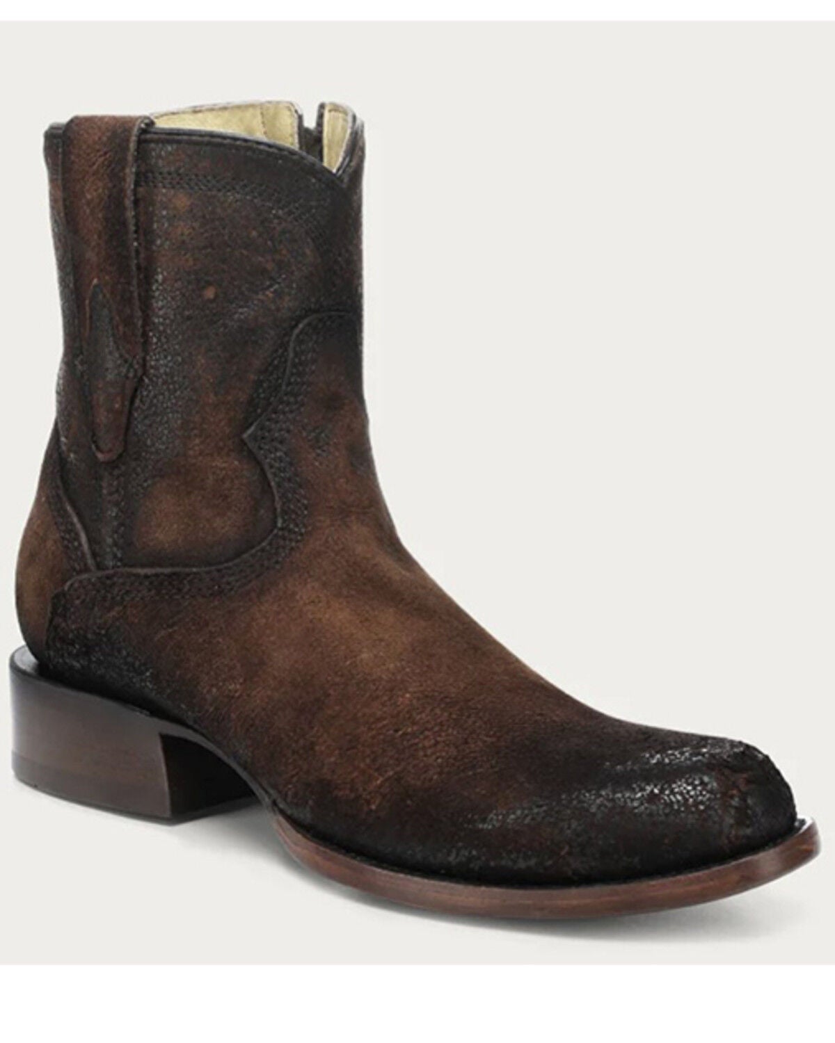 Corral Men's Burnished Western Ankle Boots - Round Toe, Brown, hi-res