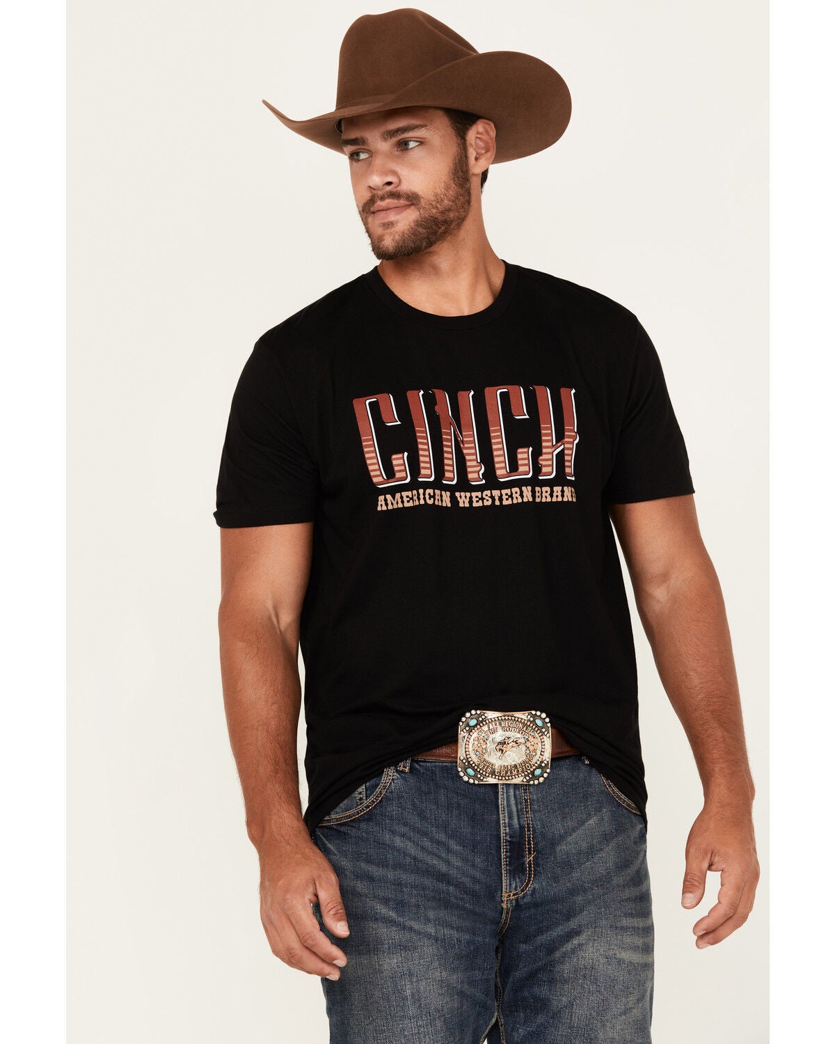 Cinch Men's Boot Barn Exclusive Logo Short Sleeve Graphic T-Shirt, Black, hi-res