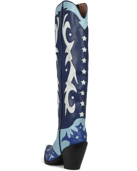 Image #4 - Jeffrey Cambell Women's Starwood Tall Western Boots - Snip Toe, Blue, hi-res