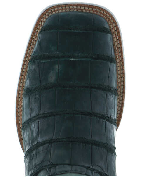 Image #6 - El Dorado Men's Black Exotic Caiman Leather Western Boots - Broad Square Toe, , hi-res