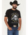 Image #1 - Grunt Style Men's Crossed Rifle Skull Short Sleeve Graphic T-Shirt, Black, hi-res