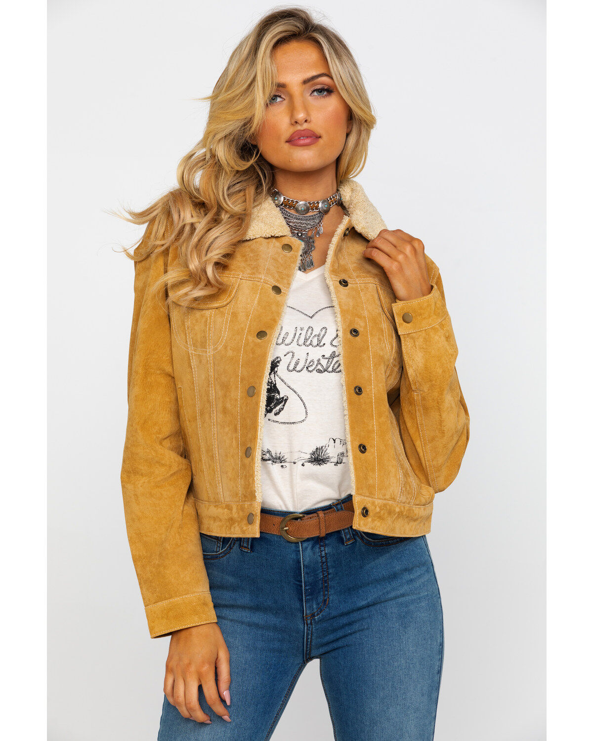 Image #5 - Scully Women's Faux Shearling Leather Jacket, Rust Copper, hi-res