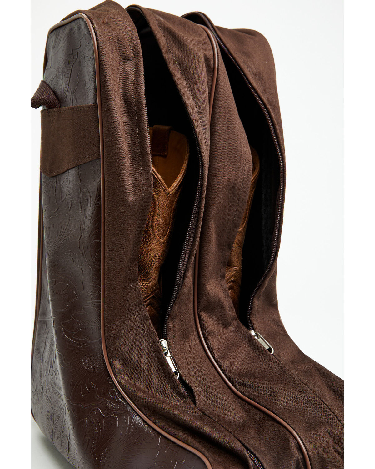 Image #2 - Boot Barn Faux Leather Floral Tooled Boot Bag, Brown, hi-res