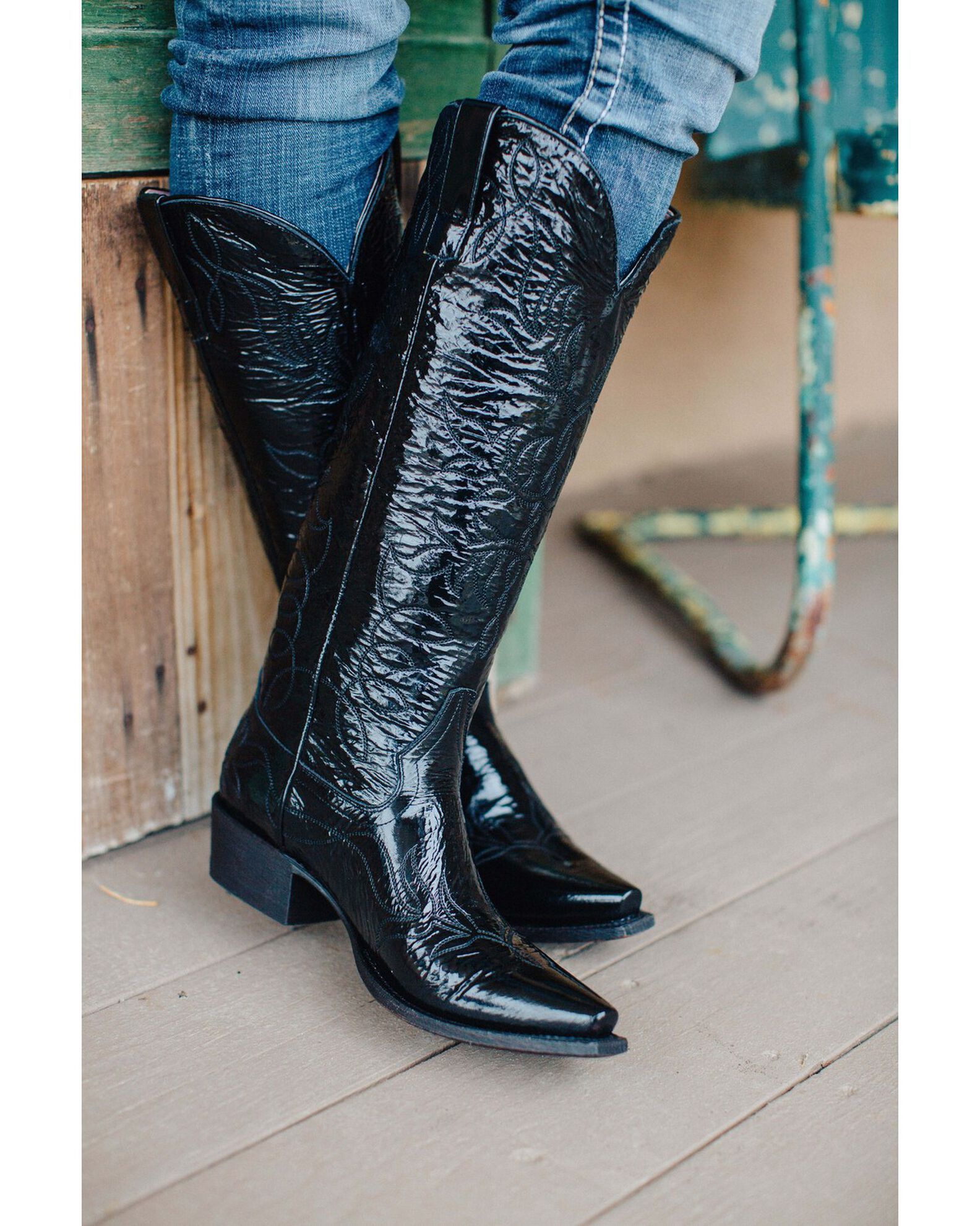 Image #8 - Miss Macie Women's Pitty Pat Western Boots - Snip Toe, Black, hi-res