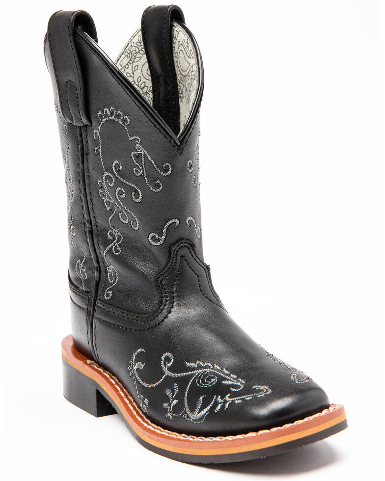Shyanne Girls' Black Floral Western Boots - Square Toe | Boot Barn