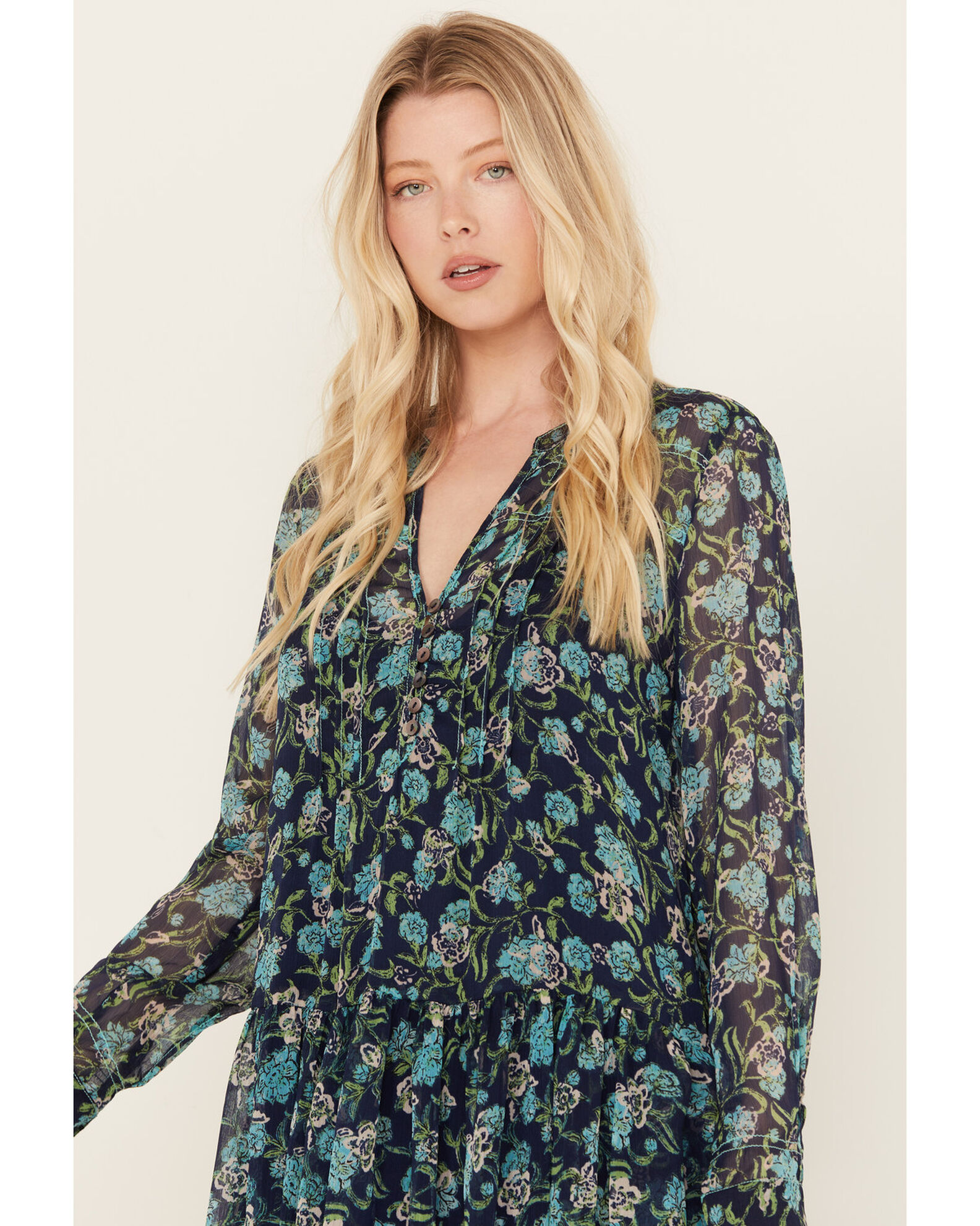 Free people long sleeve maxi best sale