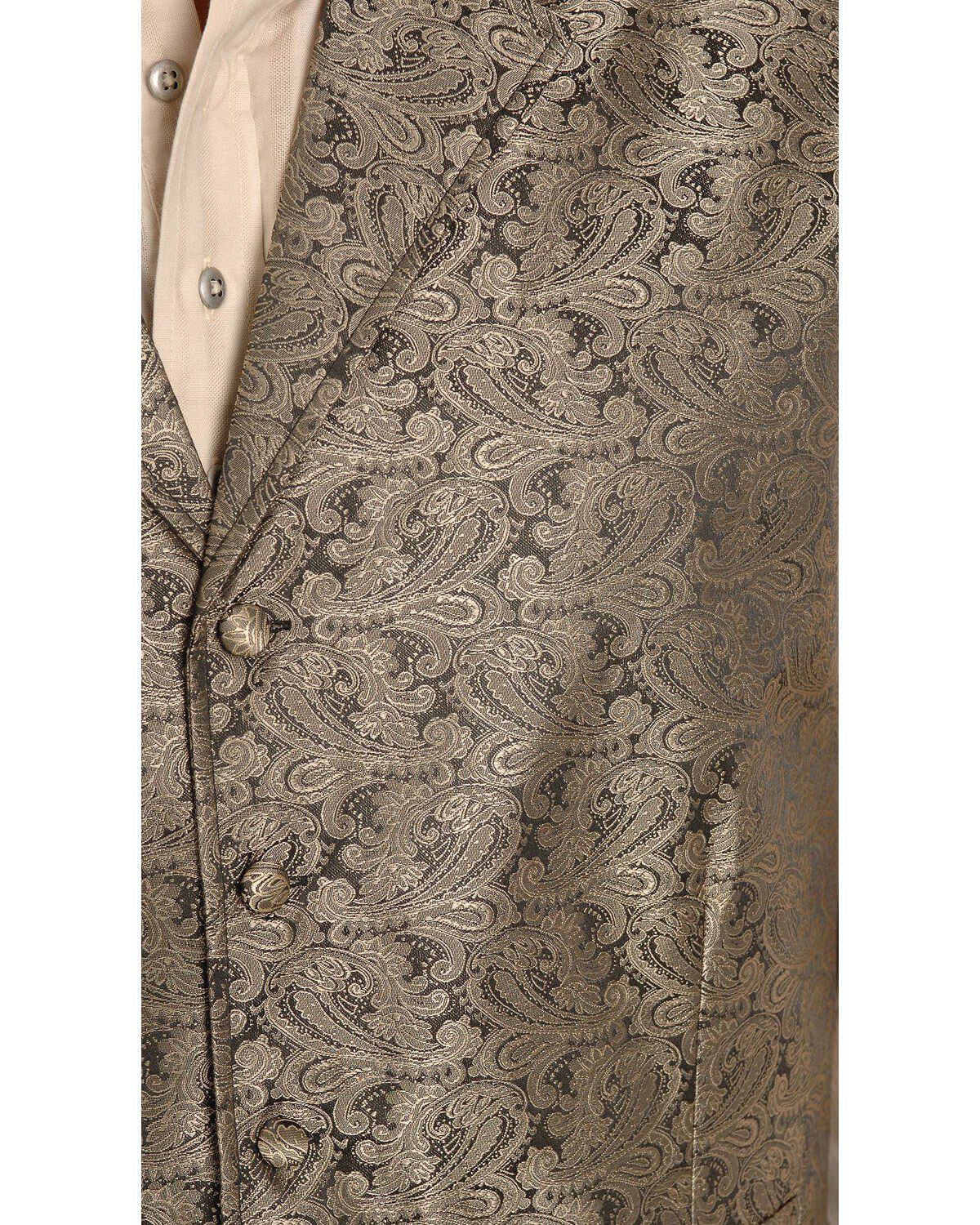 Image #2 - Rangewear by Scully Taupe Paisley Button Vest, , hi-res