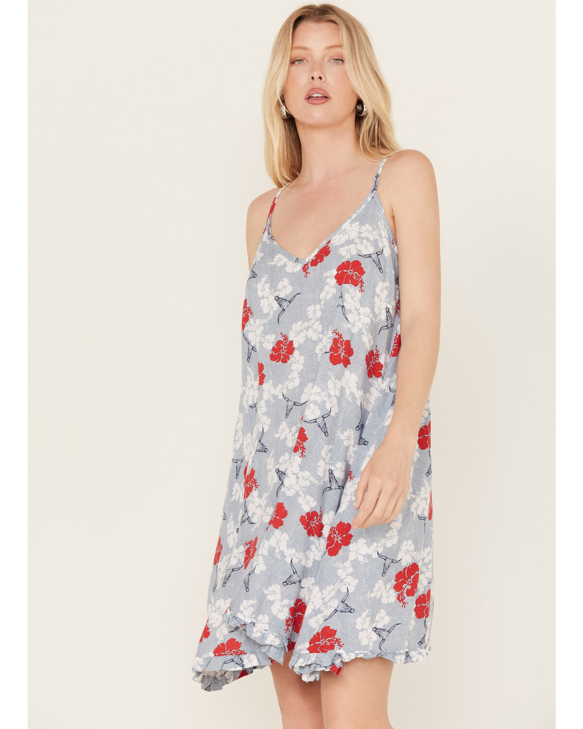 Image #2 - Ariat Women's Western Aloha Mini Dress, Cream/brown, hi-res