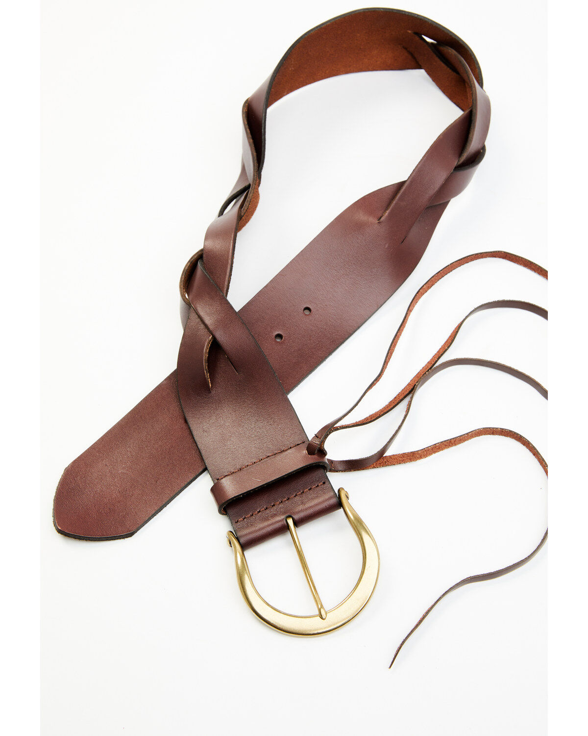 Image #3 - Cleo + Wolf Women's Brown Braided Fringe Belt, Brown, hi-res