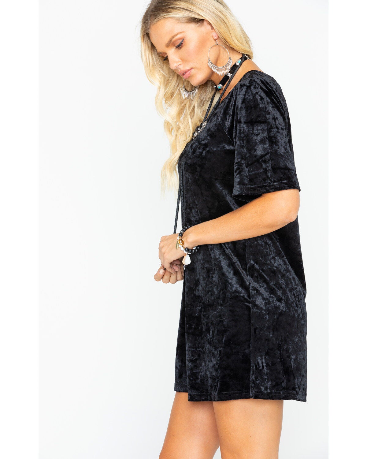 black velvet t shirt dress