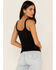 Cleo + Wolf Women's Ruffle Trim Tank Top, Black, hi-res