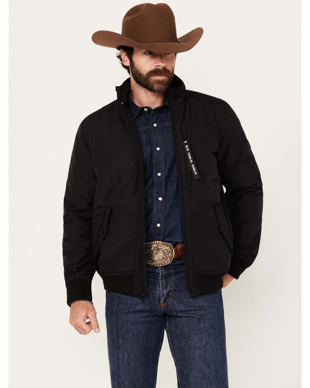 Image #1 - RANK 45® Men's Bart Solid Super Quilted Puffer Jacket, Black, hi-res