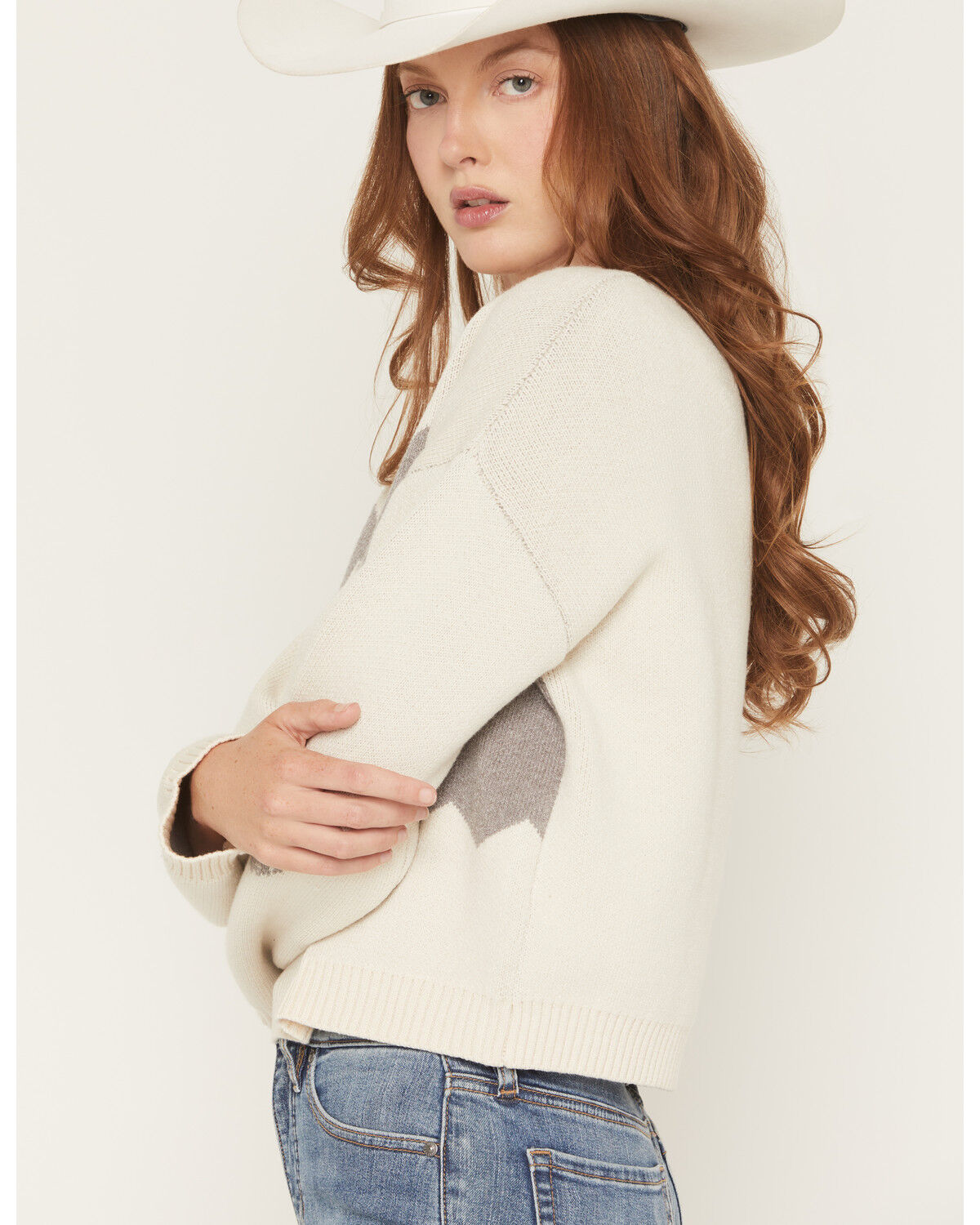 Image #2 - Originality Women's Horse Pullover Sweater, White, hi-res