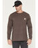 Image #2 - Carhartt Men's Relaxed Fit Heavyweight Long Sleeve Pocket Graphic Work Shirt, Dark Brown, hi-res