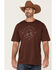Cody James Men's Desert Compass Graphic Short Sleeve T-Shirt , Burgundy, hi-res
