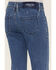 Grace in LA Girls' Button-Front Southwest Tie Dye Flare Jeans, Blue, hi-res