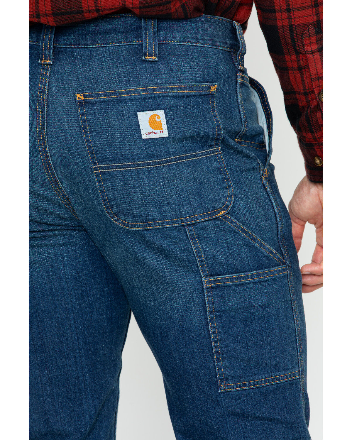 Image #5 - Carhartt Men's Full Swing Relaxed Fit Dungaree Jeans, Dark Blue, hi-res