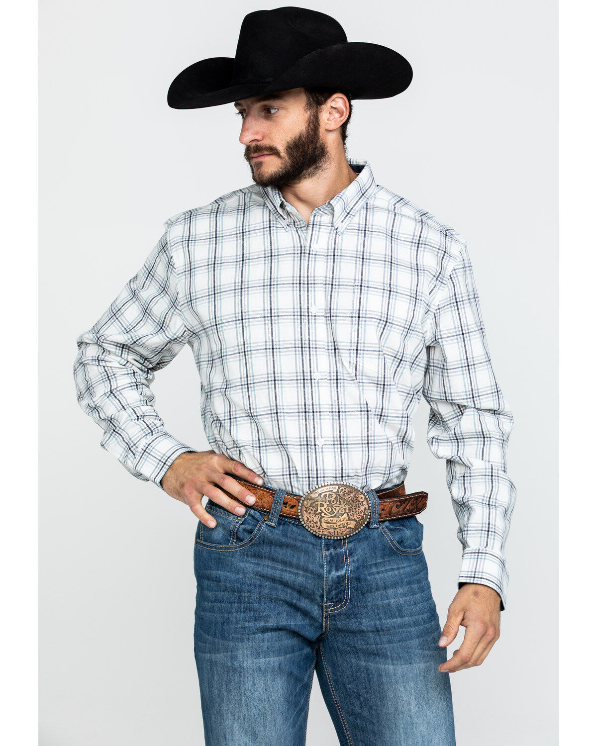 Image #1 - Cody James Core Men's Founders Large Plaid Long Sleeve Western Shirt, , hi-res